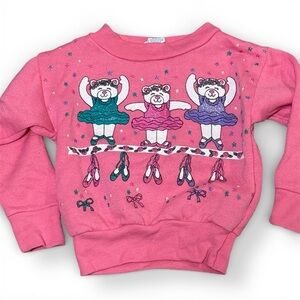 Vintage bear ballet pink ballet shoes sweatshirt size 2 3
